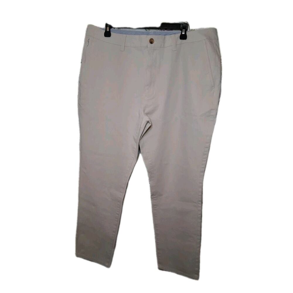 Bonobos Men's Tan khaki flat front trousers slim taper stretch 38x28 NWOT